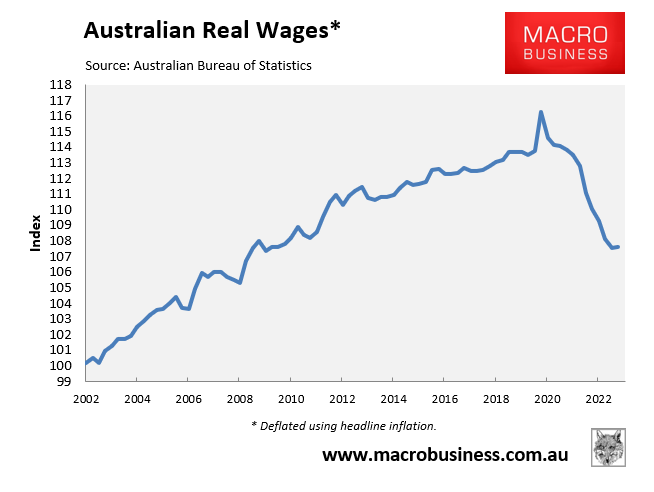 Australia real wages Macrobusiness