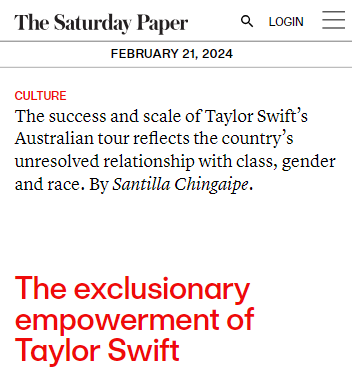 The exclusionary empowerment of Taylor Swift The Saturday Paper