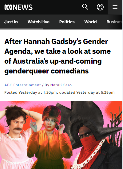 After Hannah Gadsby's Gender Agenda, we take a look at some of Australia's up-and-coming genderqueer comedians