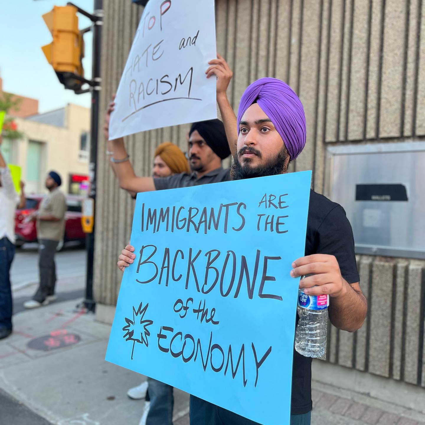 Protesters in Brampton