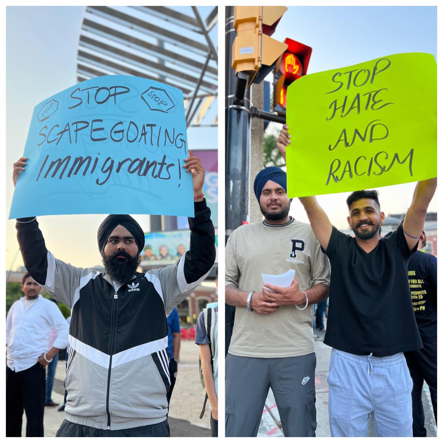 Protesters in Brampton